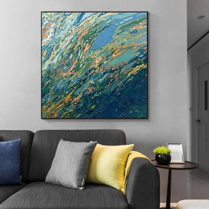 Blue ocean sunset in room .jpg