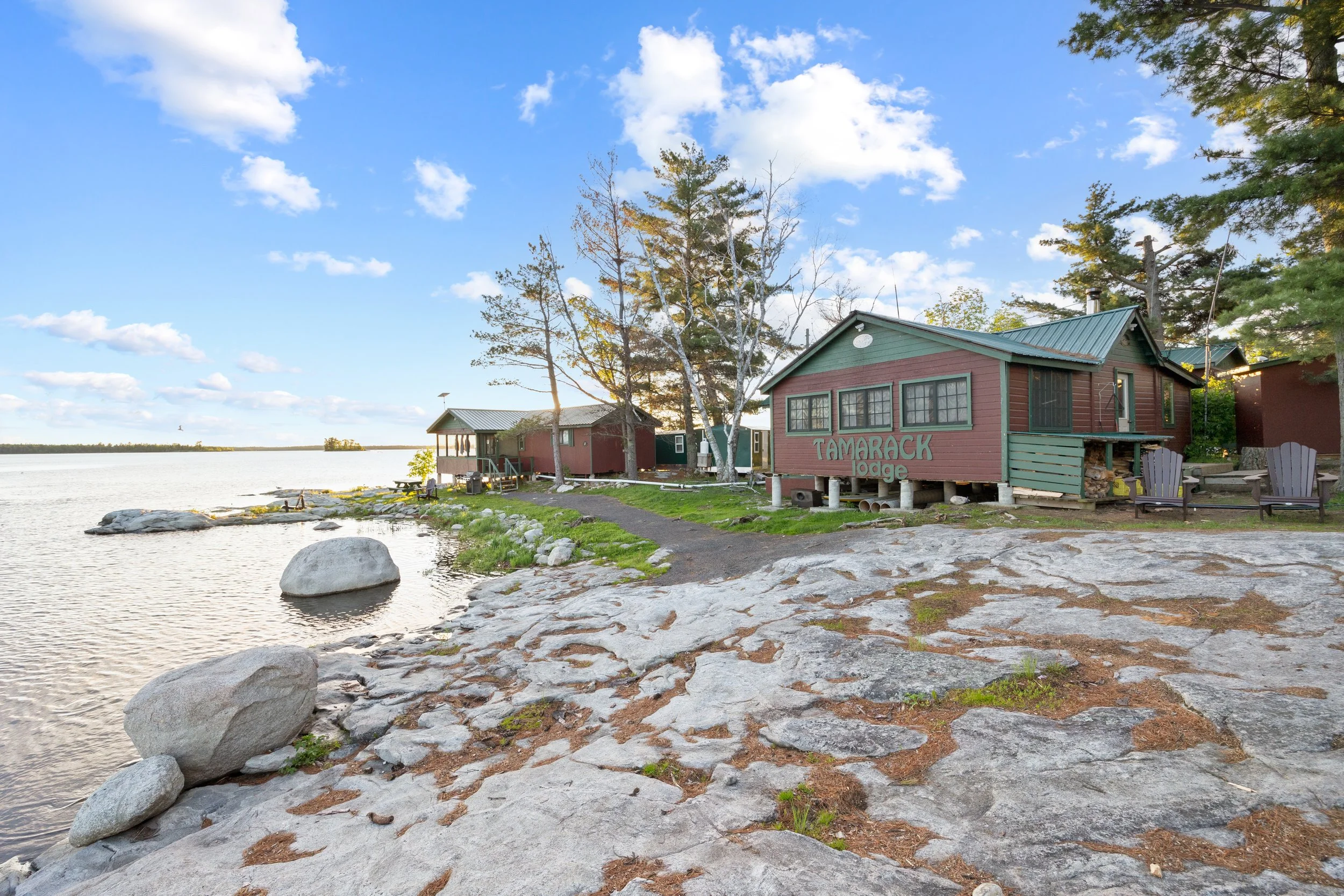 Main Lodge at Tamarack Island Wilderness Lodge on Lake of the Woods near Morson, Ontario.