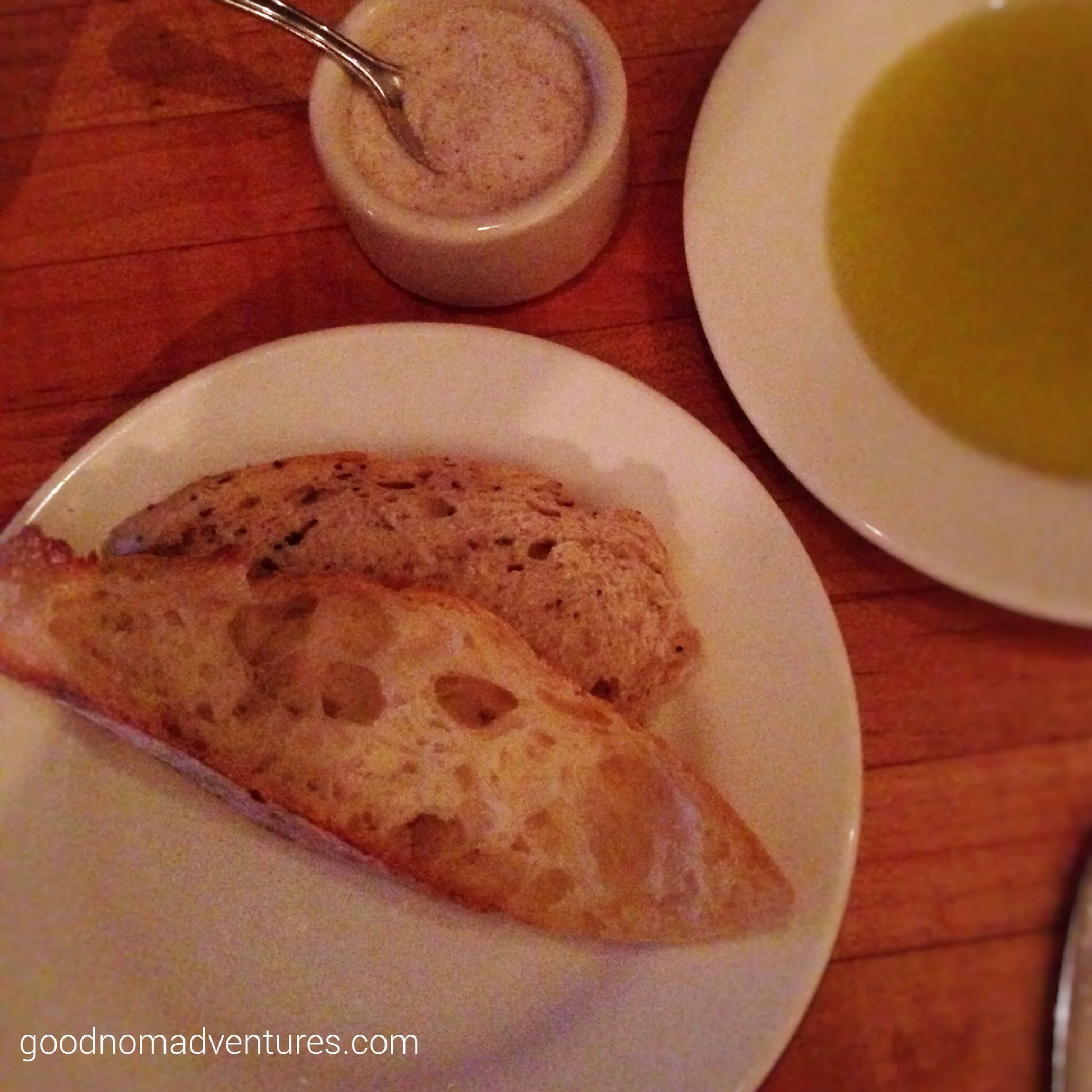Dipping oil with salt on the side