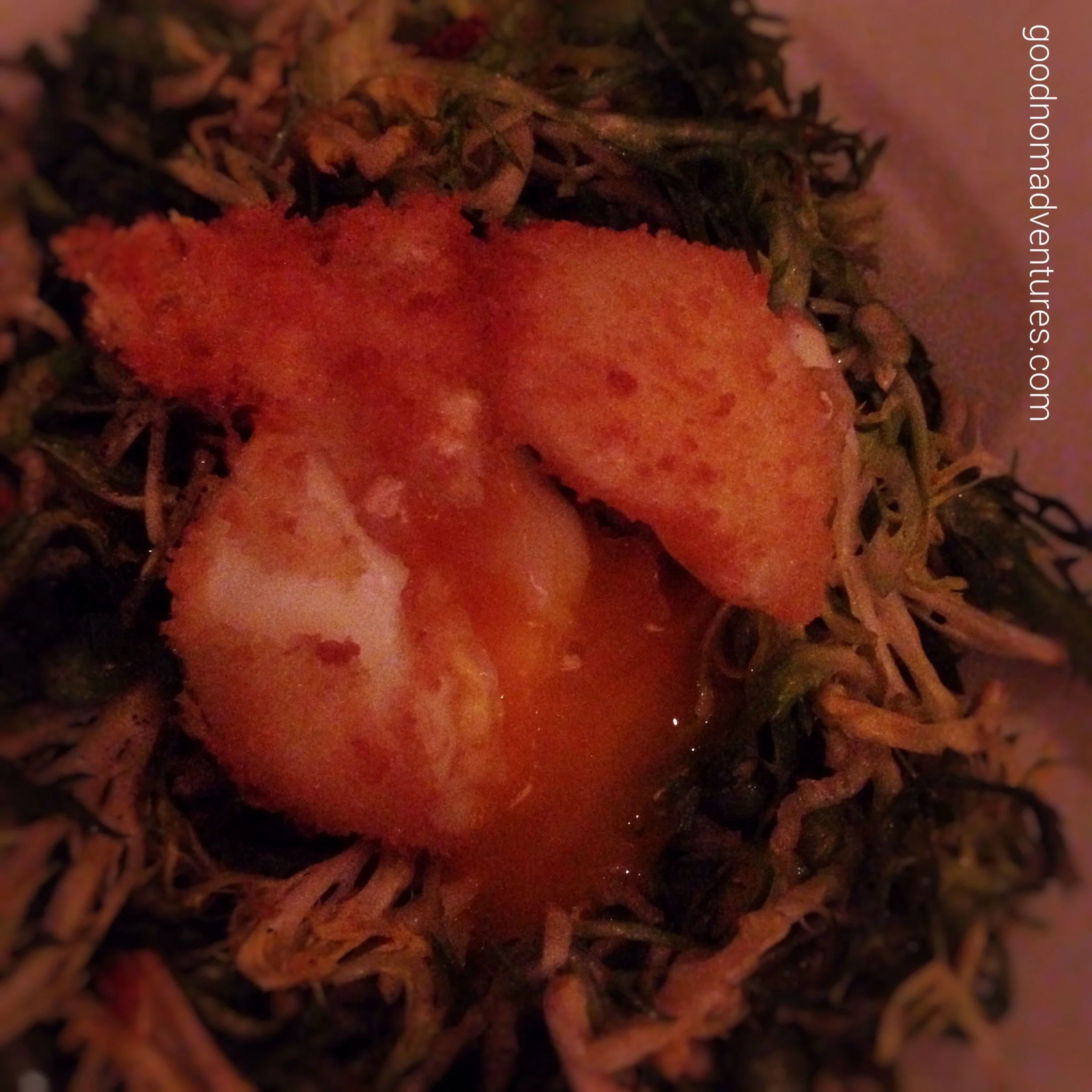 Fried poached egg!