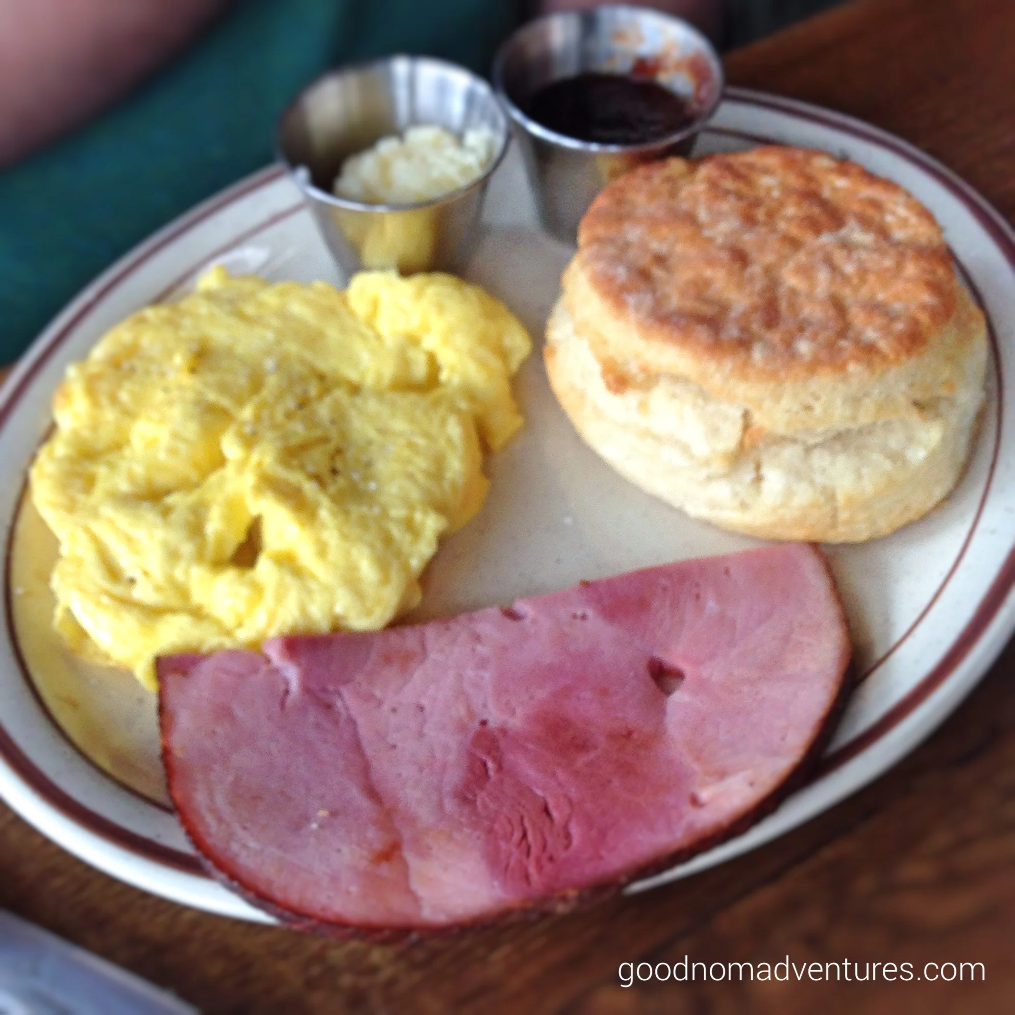 Three Run Double with a ham steak