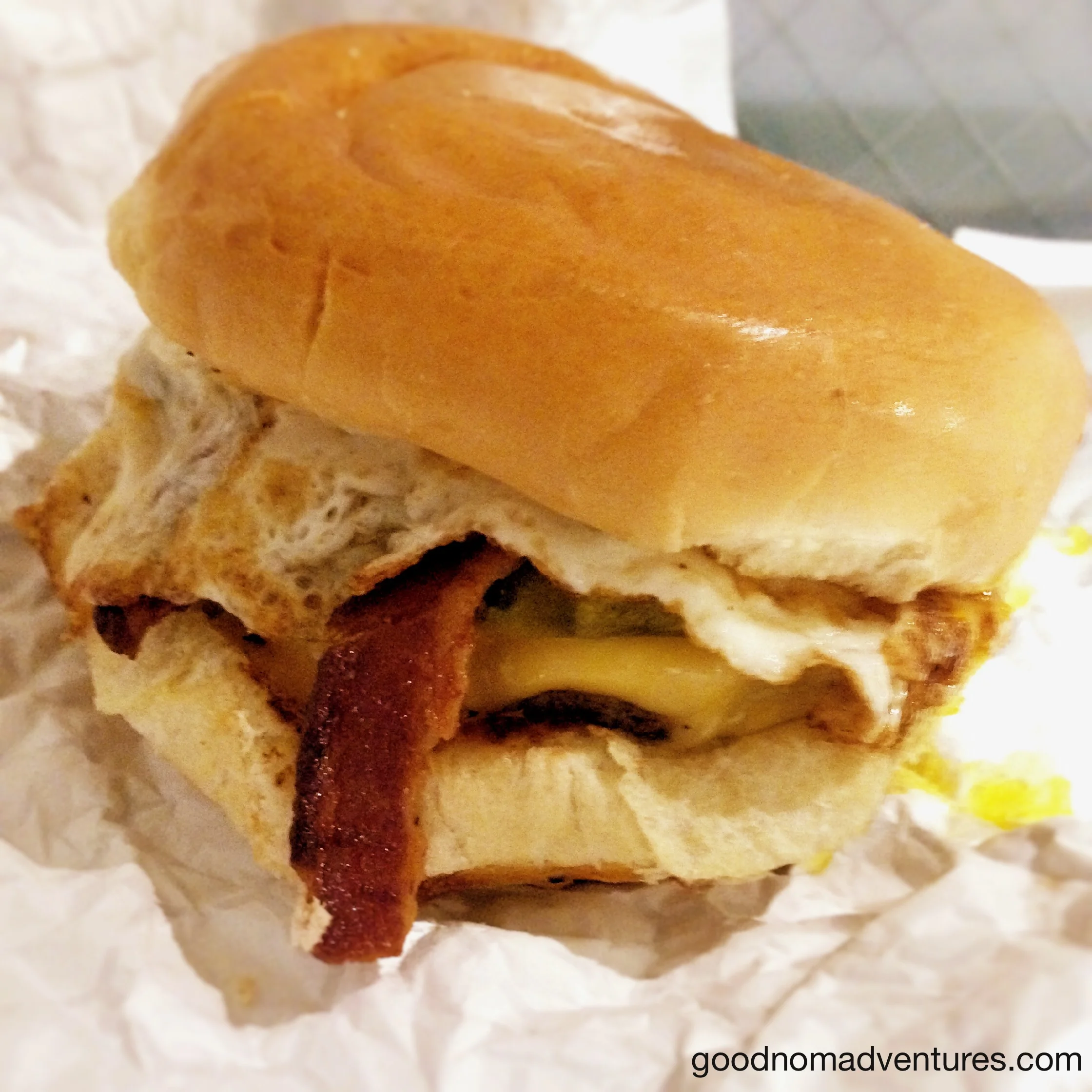 Mighty Jr with bacon and fried egg