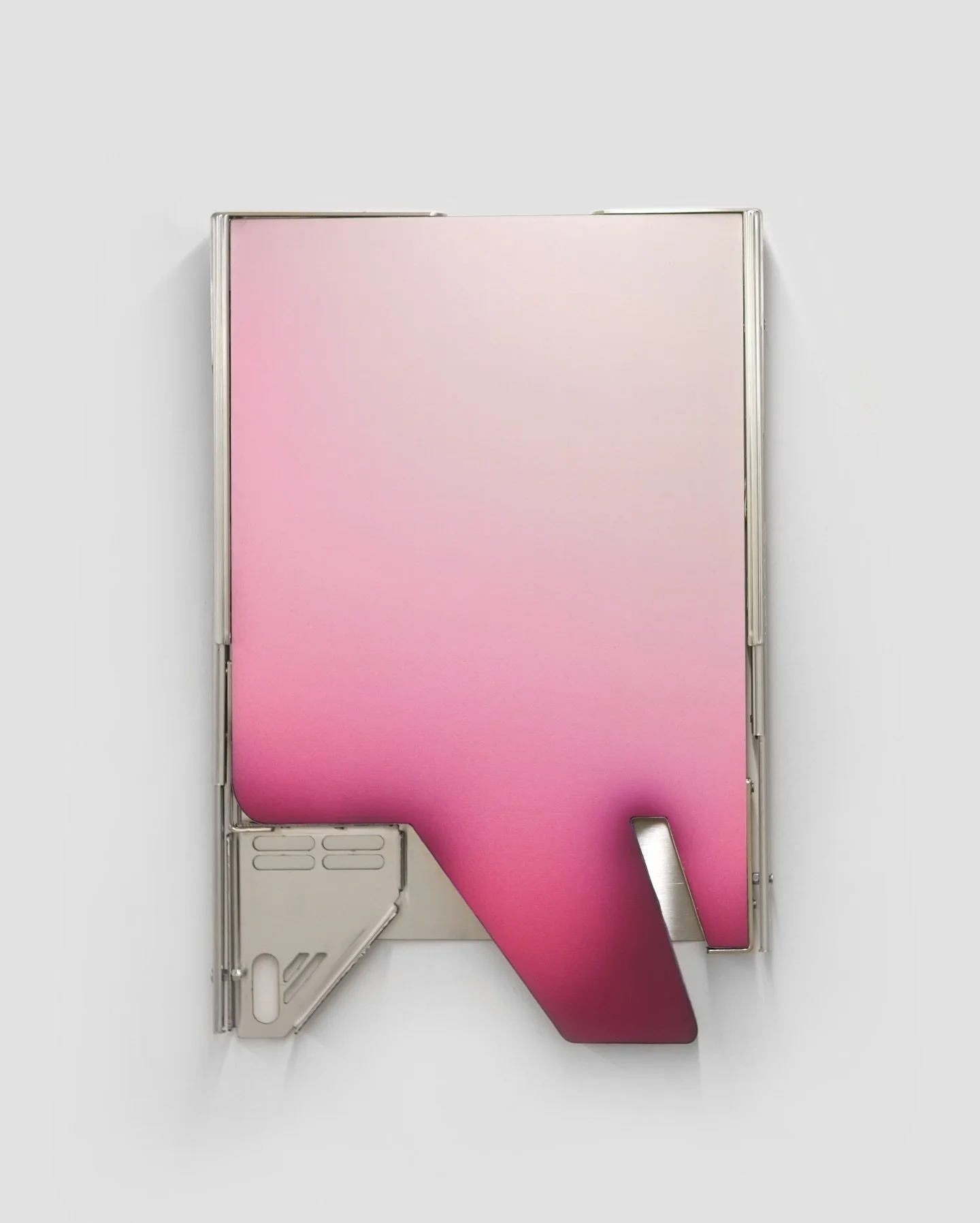 Enceladus Alpenglow (2025) / 304 Stainless steel, acrylic, pigment, canvas and wood. W 15 x H 22.5 inches (Wt. 10 lbs)

Part of signs of life&sup1; at @methoddelhi till Jan 25, 2026.

Signs of Life observes an encounter between colour fields and engi