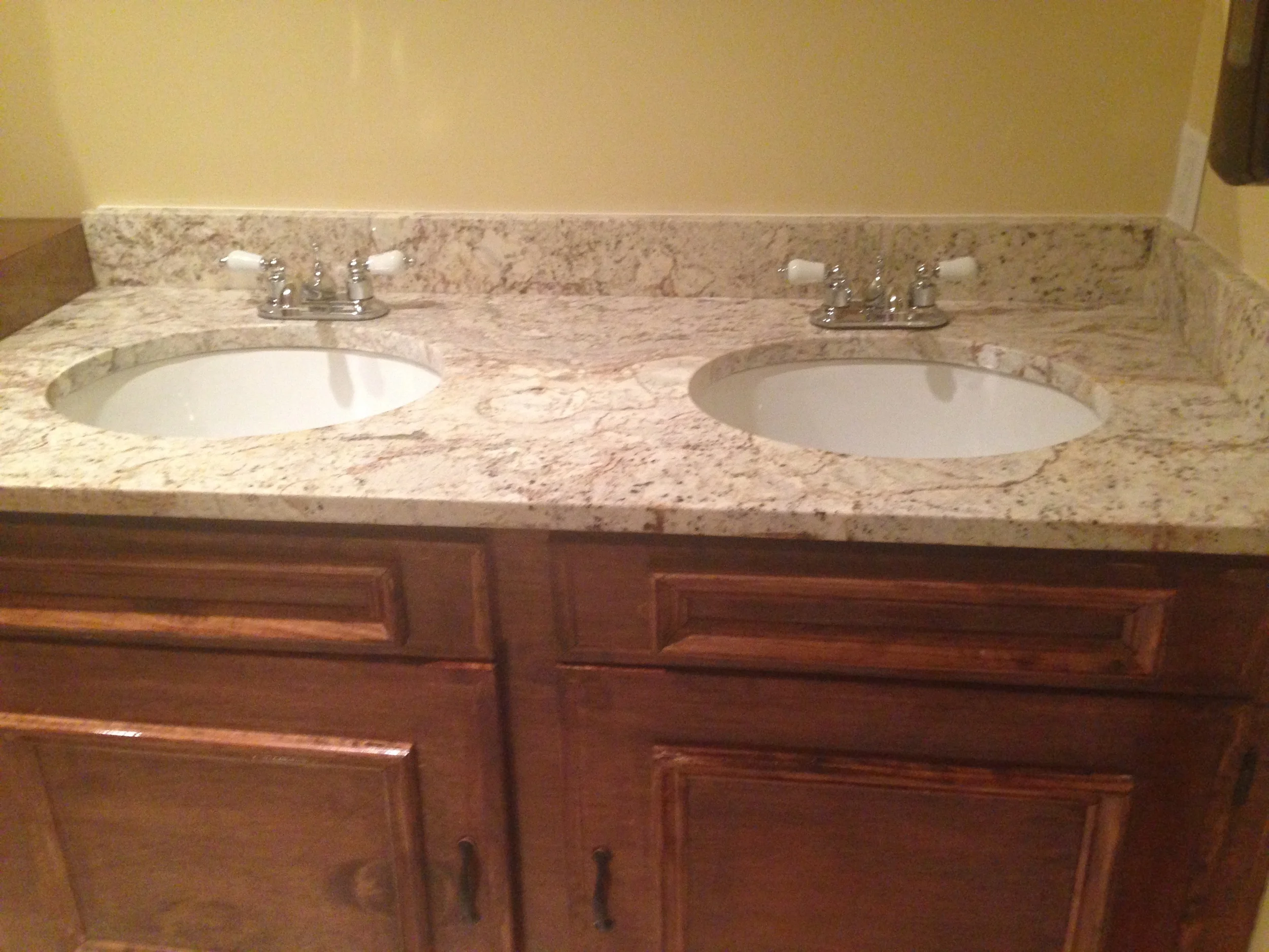 Handcrafted cabinet with granite