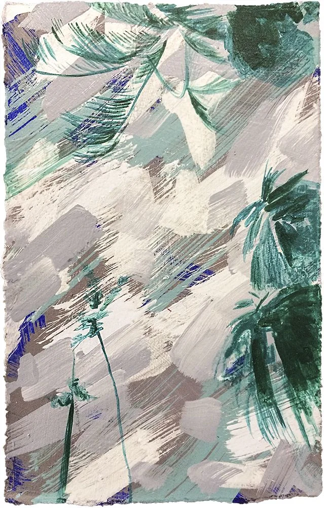 Rachael Gorchov, Study for Treetops G, 2016, Acrylic on paper, 5.5 x 9"