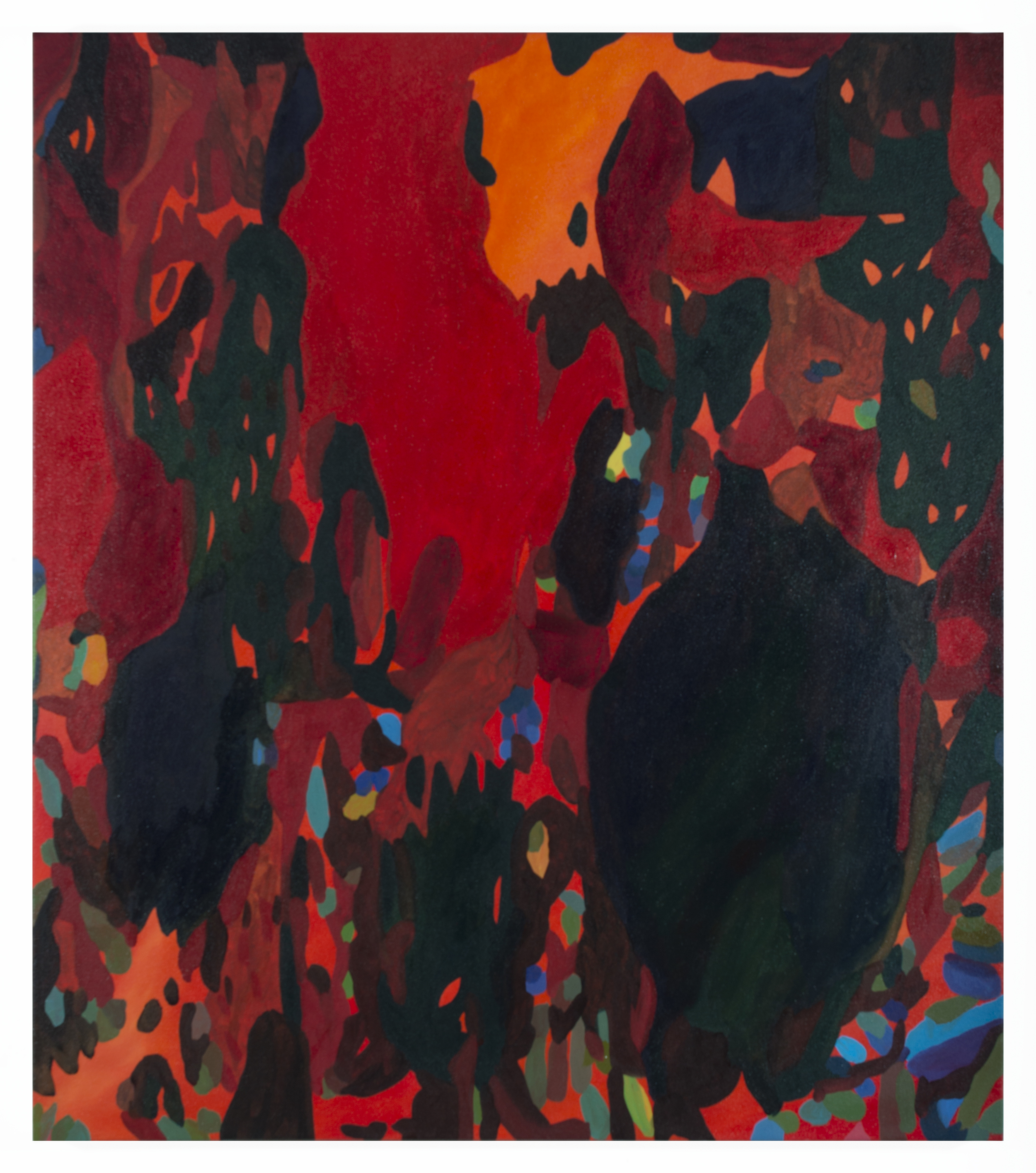 Rob Ventura, Les Fleurs du Mal, 2016, oil, beeswax, and oil pastel on canvas, 35 x 40"