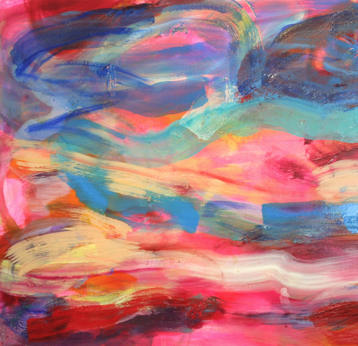 Debra Drexler, Chromatic Utterance (detail), 2015-16, acrylic and oil on canvas, 48 x 60 inches