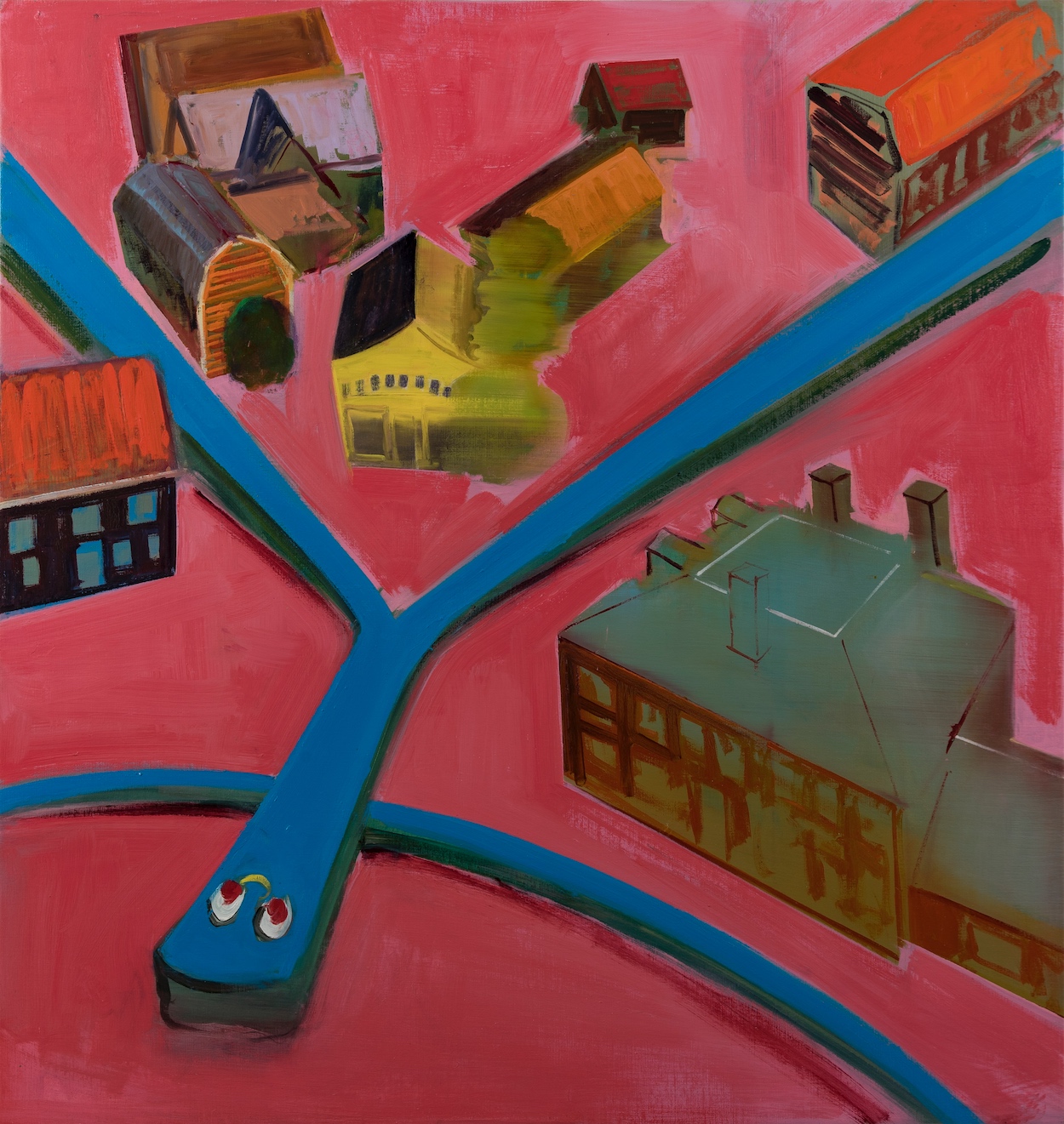 (image: Barbara Friedman, Gumby in Town Square, 2016, oil on linen, 44" x 42")