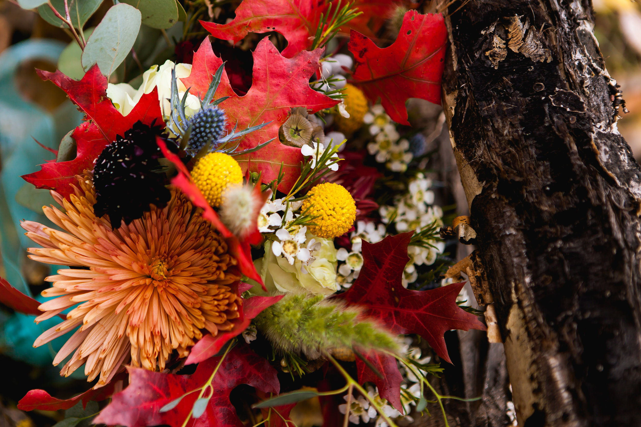 Durango colorado wedding photographers april's garden arm band for bride  autumn floral wedding  bridal flowers  durango florist  durango wedding 