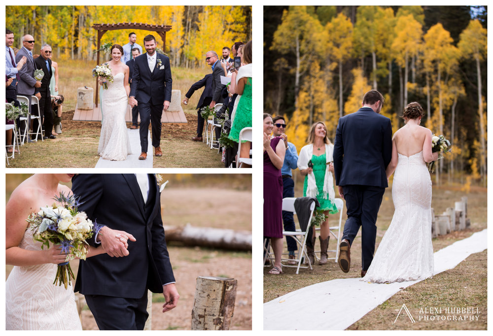 Fall wedding at Cascade Village, Durango, Colorado by Alexi Hubbell Photography