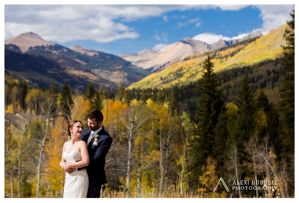 Fall wedding at Cascade Village, Durango, Colorado by Alexi Hubbell Photography