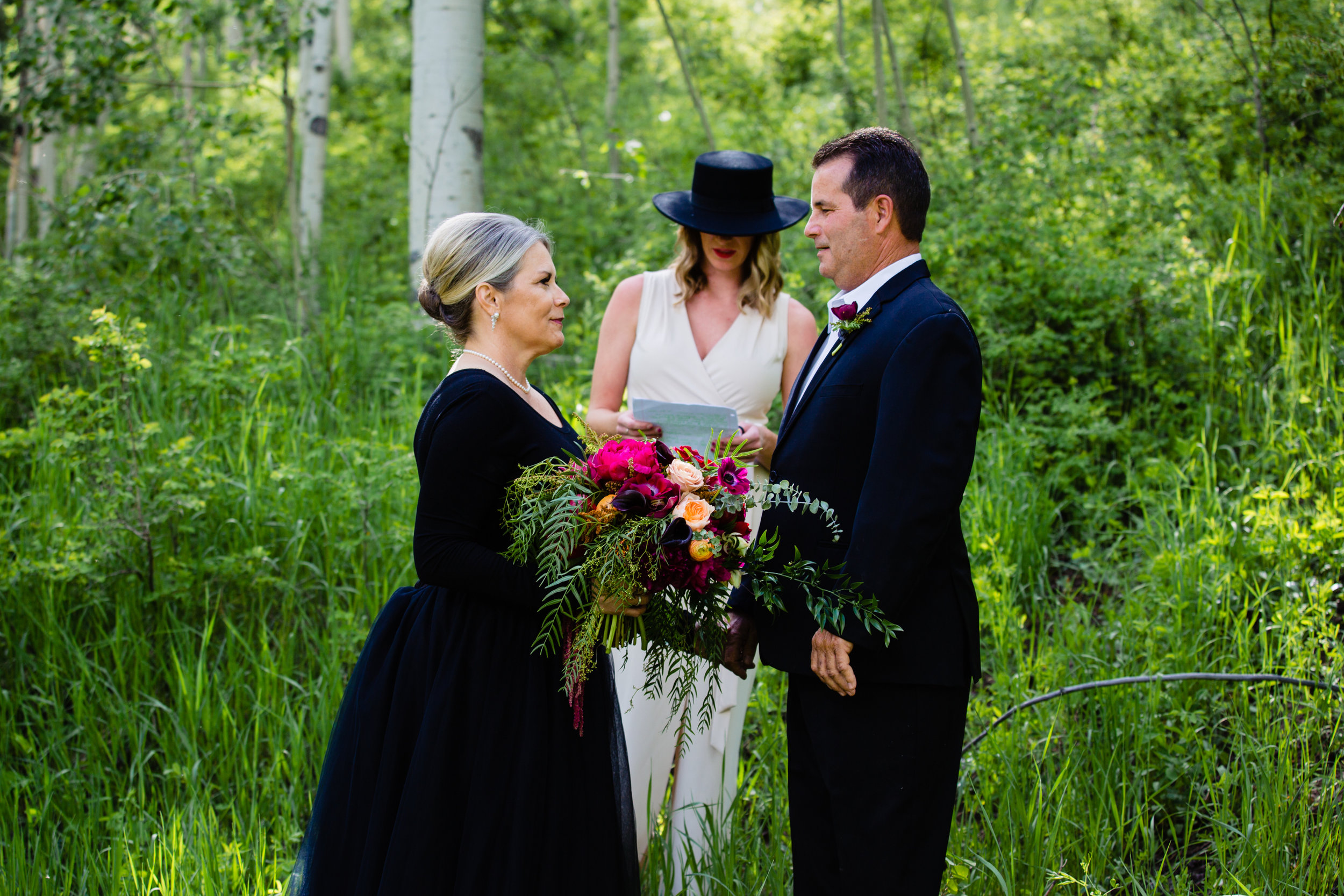 San Juan Forest Elopement Wedding  Aspen Trees  Alexi Hubbell Photography 2019  Purgatory Ski Resort Summer