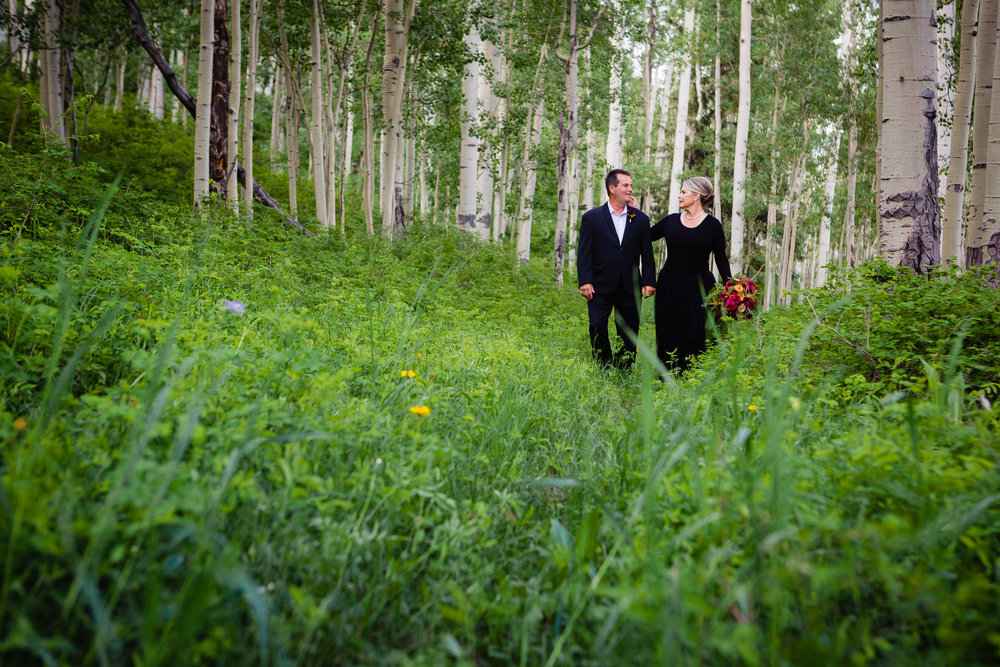 San Juan Forest Elopement Wedding  Aspen Trees  Alexi Hubbell Photography 2019  Purgatory Ski Resort Summer