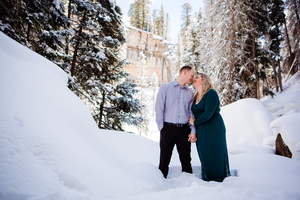 durango winter engagement photos