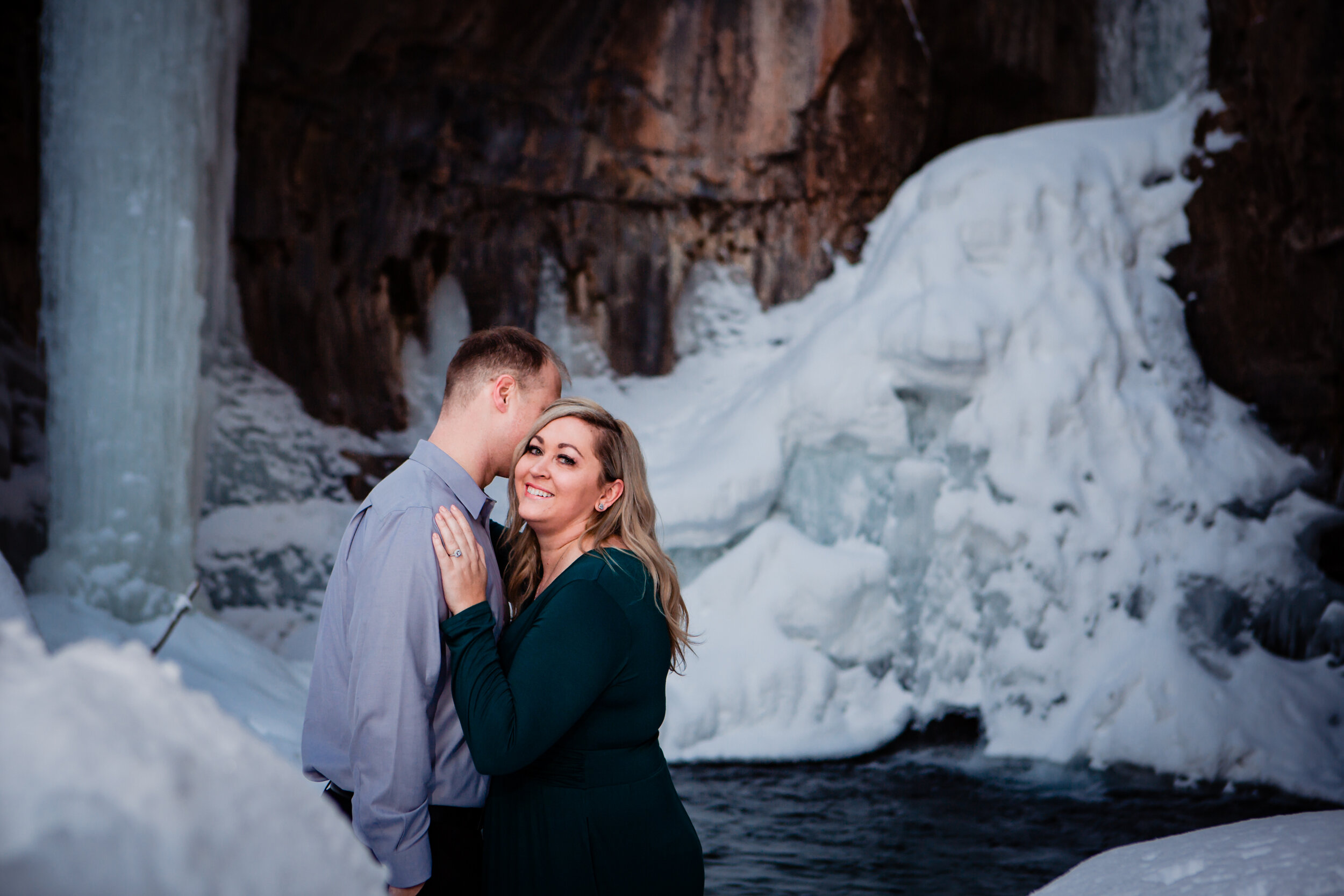  Durango colorado winter engagement photos  Cascade creek  Waterfalls frozen  ©Alexi Hubbell Photography 