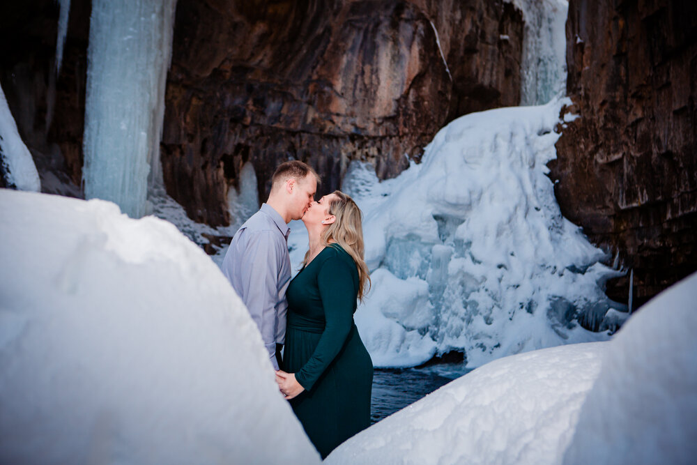  Durango colorado winter engagement photos  Cascade creek  Waterfalls frozen  ©Alexi Hubbell Photography 