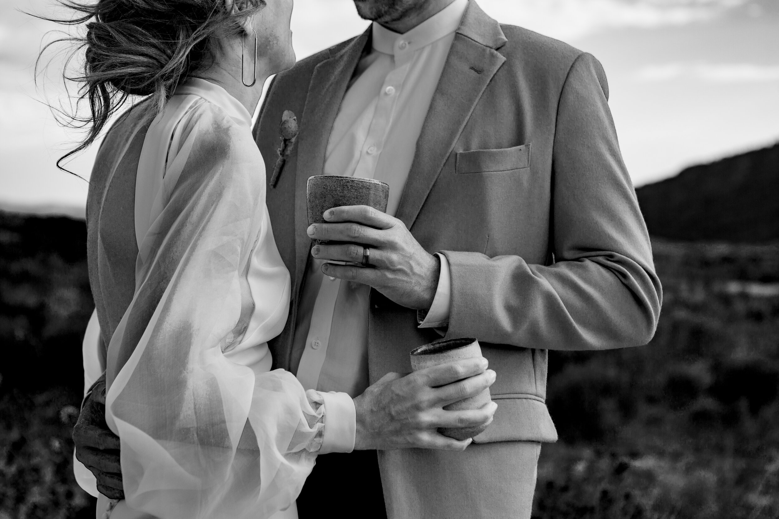  ©Alexi Hubbell Photography 2020  Durango, Colorado Wedding Photographer  Bride and groom personal wedding cups 