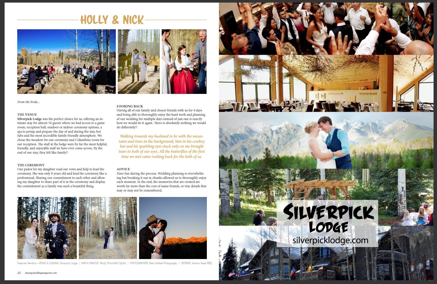  Durango wedding magazine silverpick lodge  ©Alexi Hubbell Photography 2019 