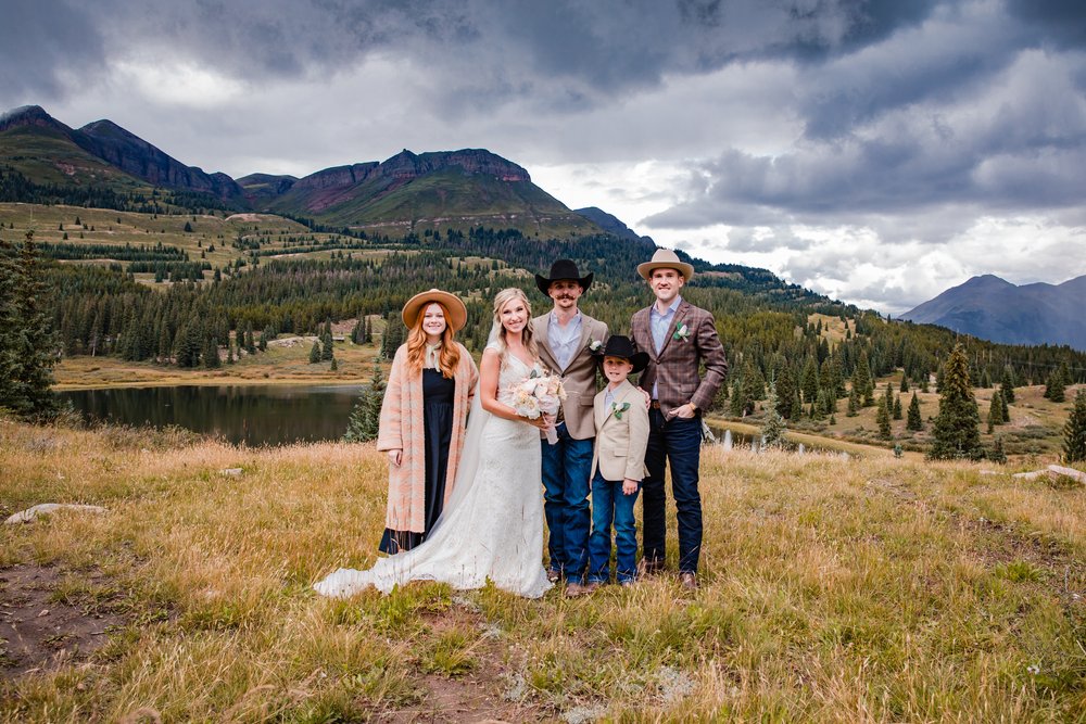  Silverton Colorado Adventure elopement photographer Alexi Hubbell Photography  ©Alexi Hubbell Photography 2022  August Elopement in Colorado  Portrait photos in Silverton Colorado wilderness  San Juan  National Forest  Ceremony photos in Silverton C