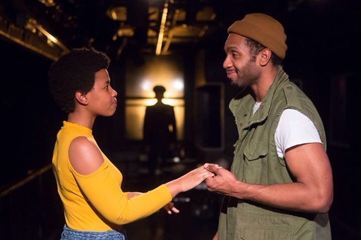Foreground: Crystal (Kineta Kinutu) and Beau Willie Brown (Toussaint Jeanlouis) Background: Marshall (Matt Stango).