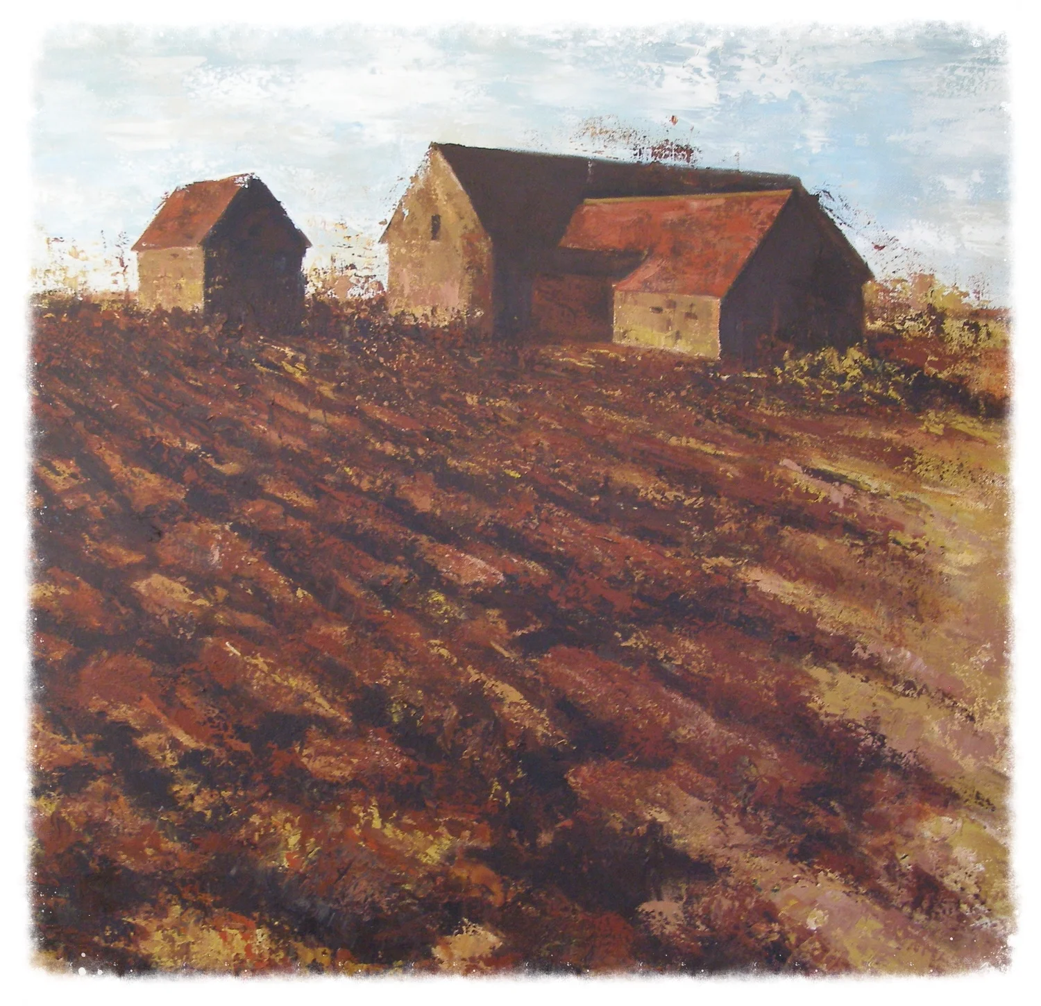 “Farm for Sale,” Acrylic, 36”x36.” $1100.00