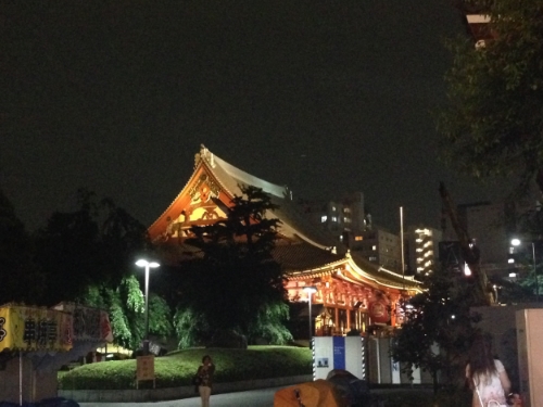 Senso-ji at night. 