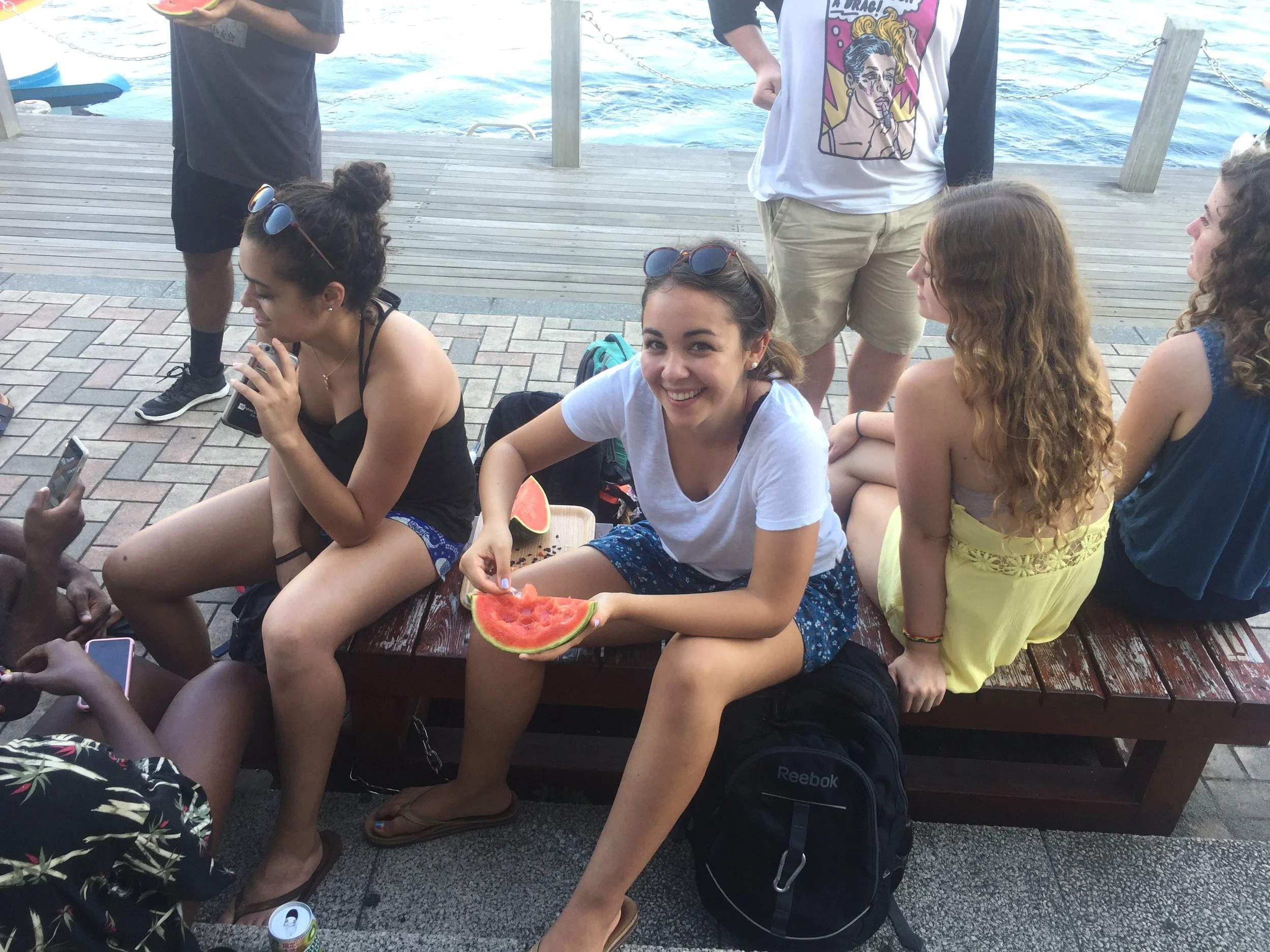 Watermelon on the pier.
