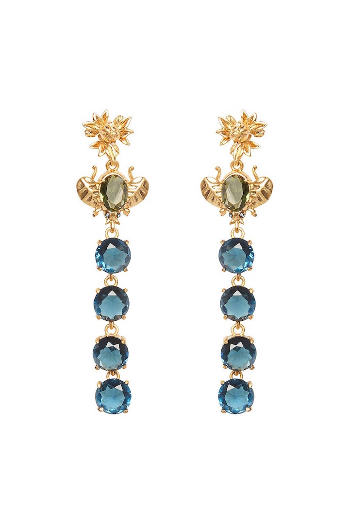 For Love and Lemons Blue Bee Drop Earrings Earrings Product.jpg