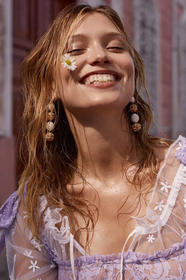 For Love and Lemons White Tropicang Earrings Model.jpg