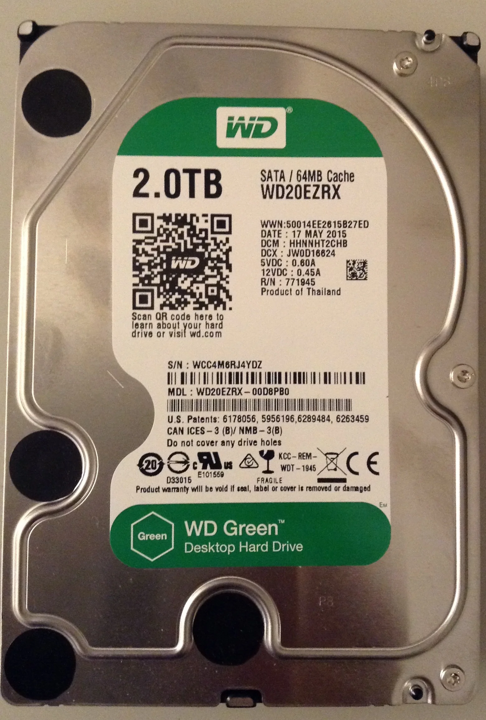 Western Digital HDD Green 4TB WD40EZRX｜内蔵