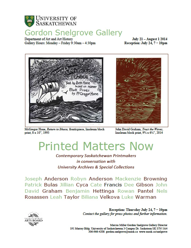 PRINT PORTFOLIO EXCHANGE EXHIBITION (2014) University of SASKATCHEWAN