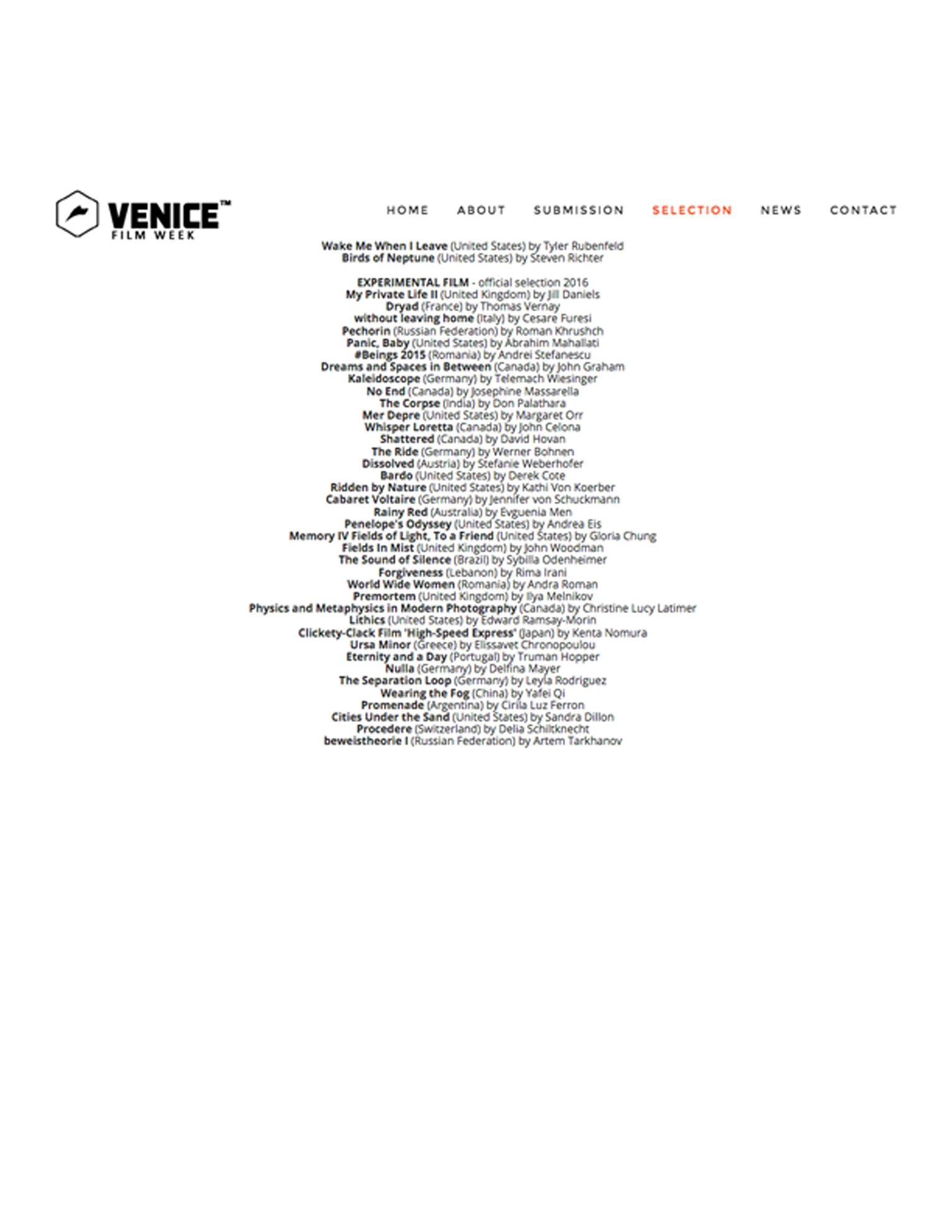 Dreams and Spaces in Between - short film - VENICE FILM WEEK