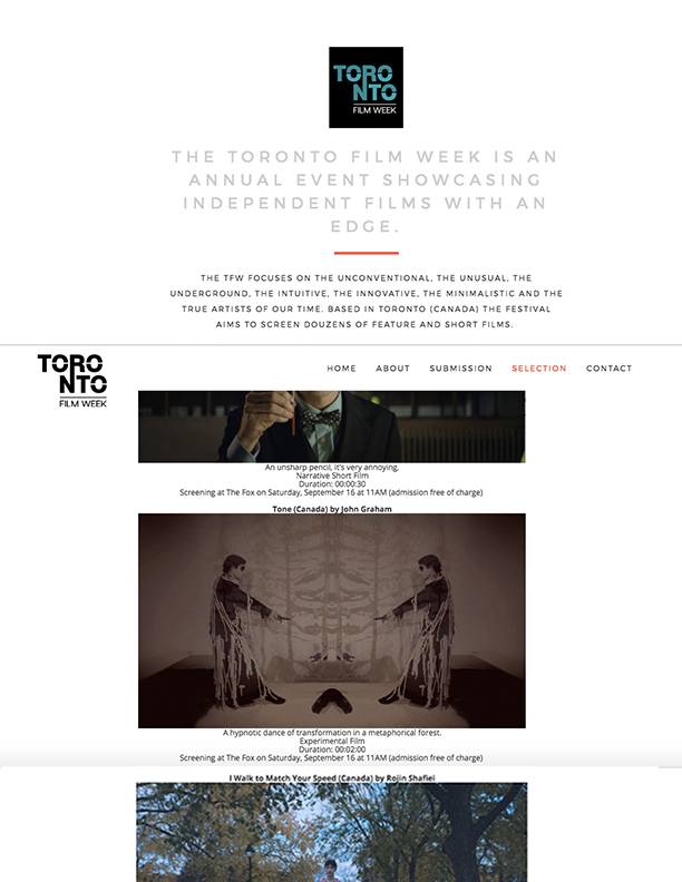 Tone - short experimental film (2017) toronto film week