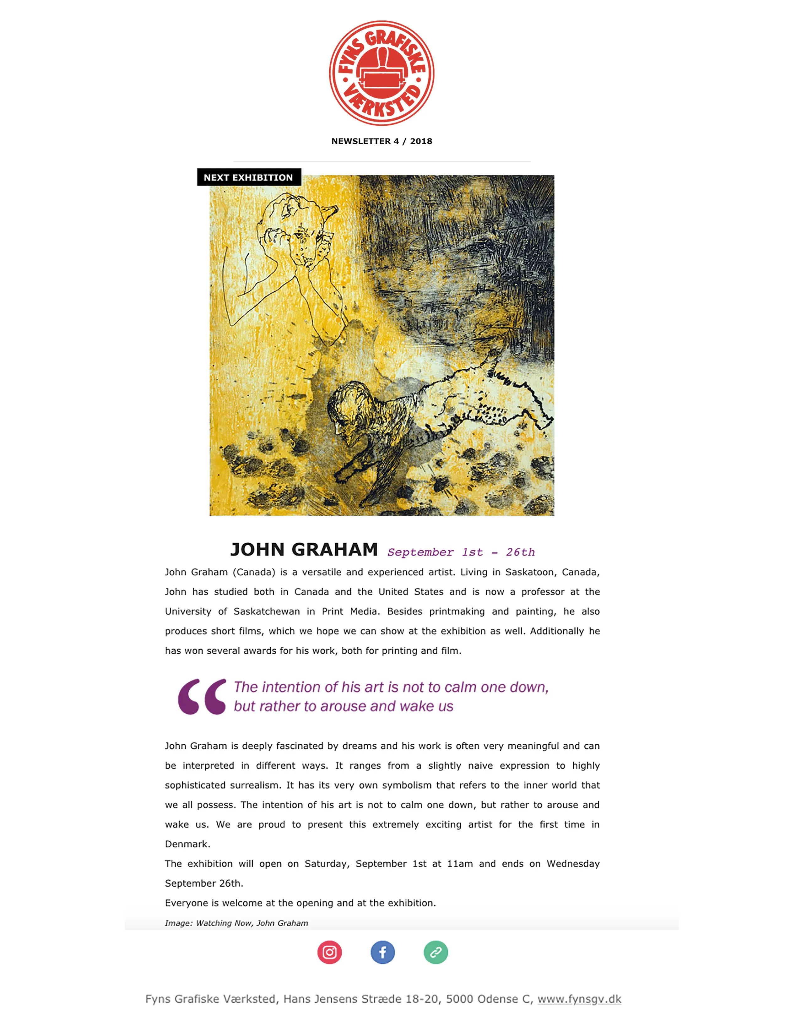 Dream (2018) solo exhibition, Funen Printmaking Studio and Gallery, Odense, Denmark