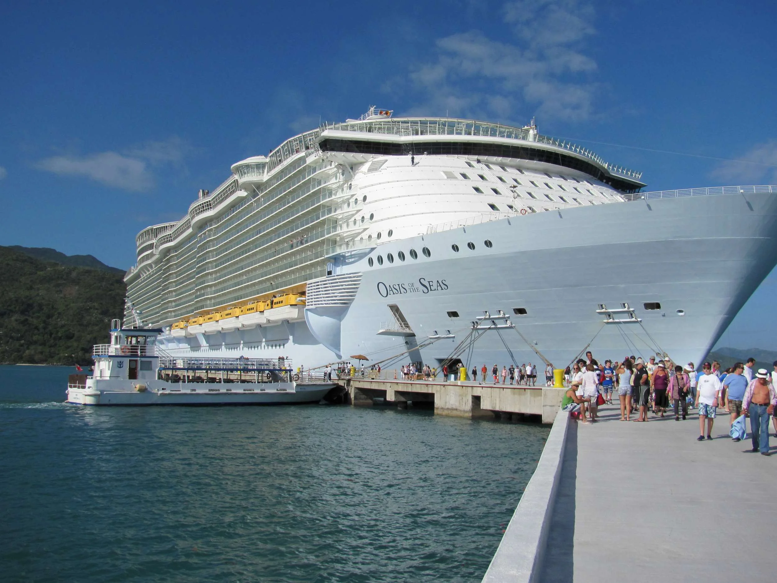 debarking at Labadee, Haiti