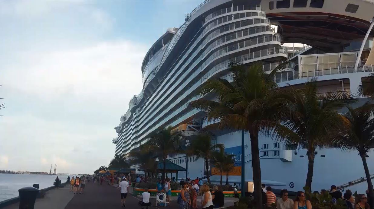 Allure of the Seas docked in Bahamas