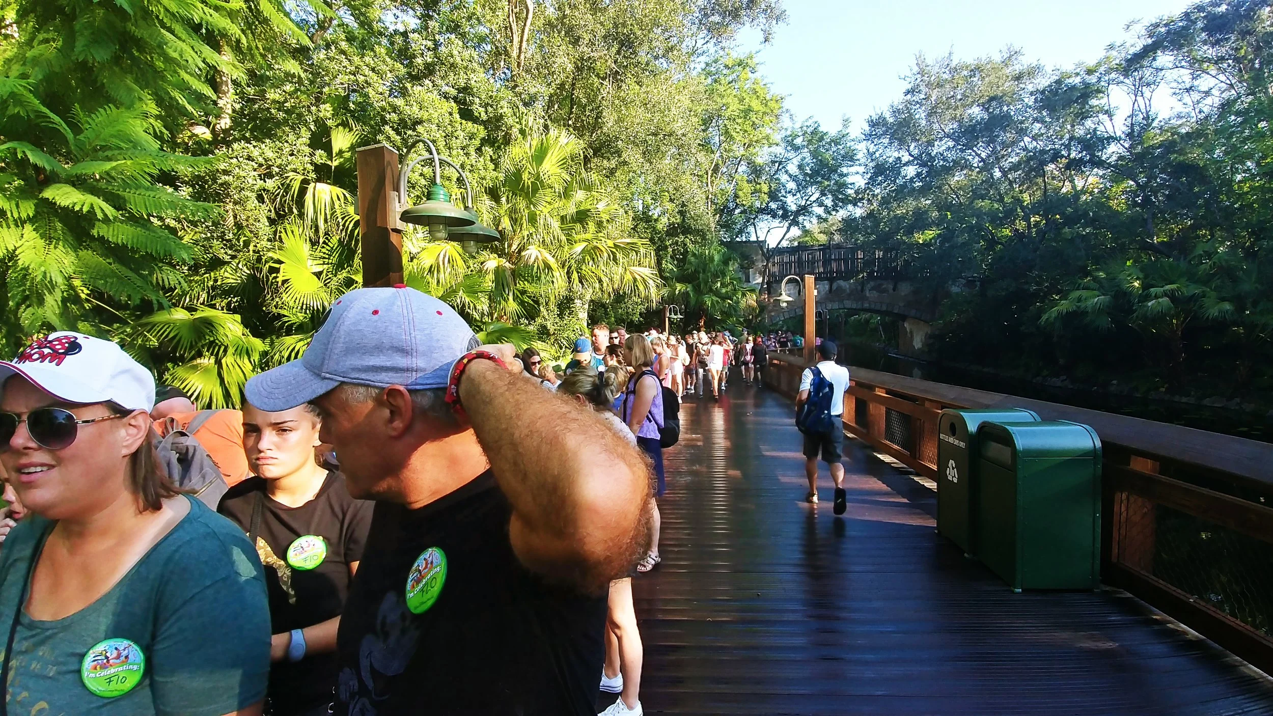 And people kept coming…by the hundreds. Soon after I got in line, this is the view behind me. The line extended far out of sight in both directions.