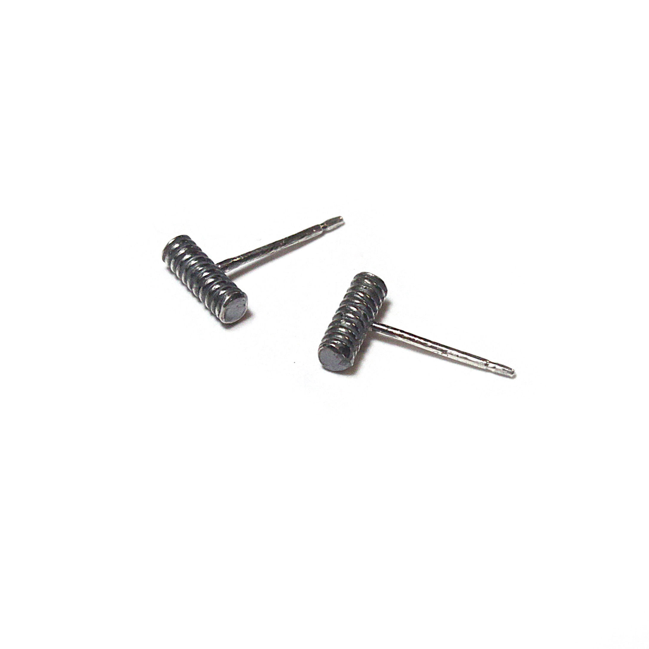 Coil Post Earrings Silver Oxidized 2.jpg