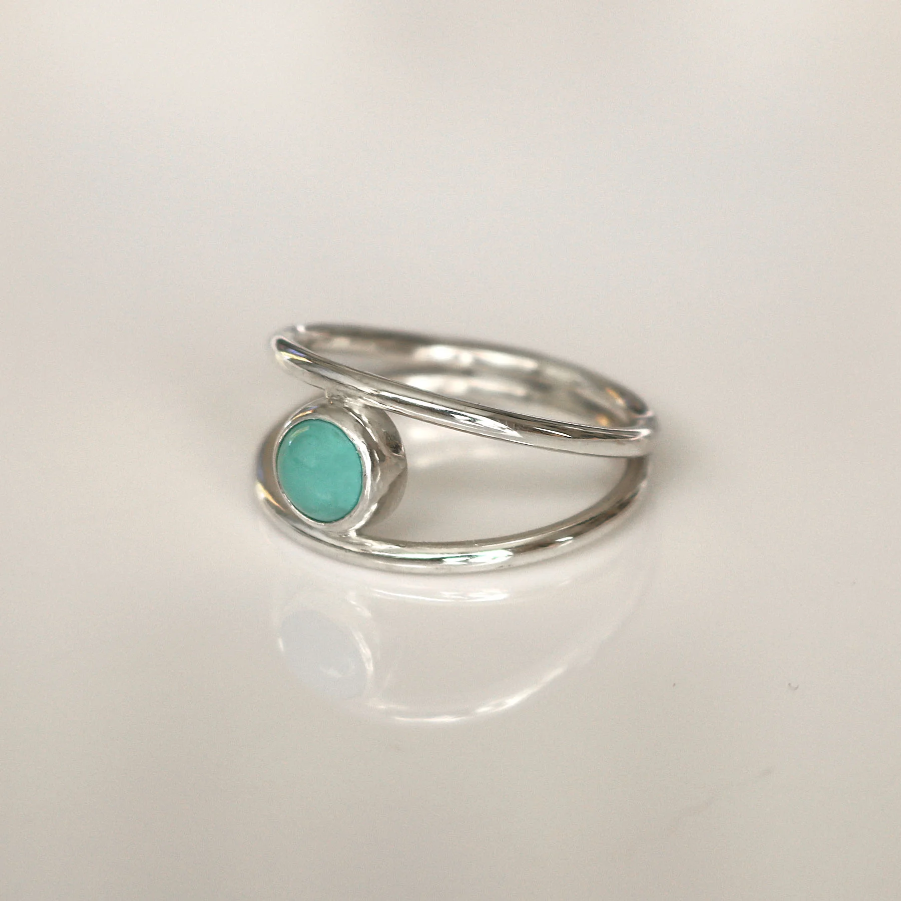 Candelaria Hills Turquoise Split Ring | Sterling Silver