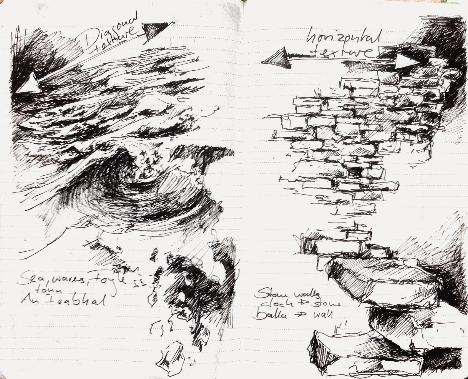 Concept development for Heaney's Bell, BBC Northern Ireland, ink and Moleskine Evernote, 2015