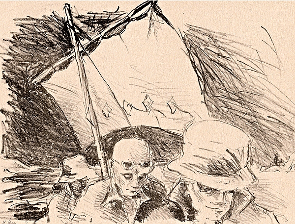 Voyage, monochrome stone lithograph, 20cm x 30cm, 2005