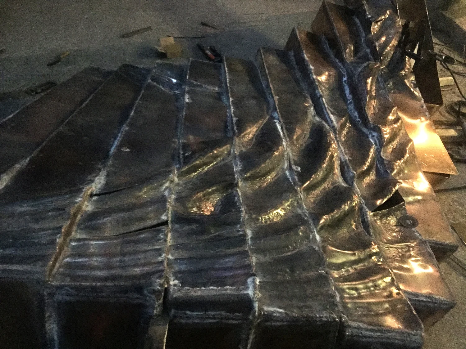 Nearly finished: nine of the ten faces are welded on...