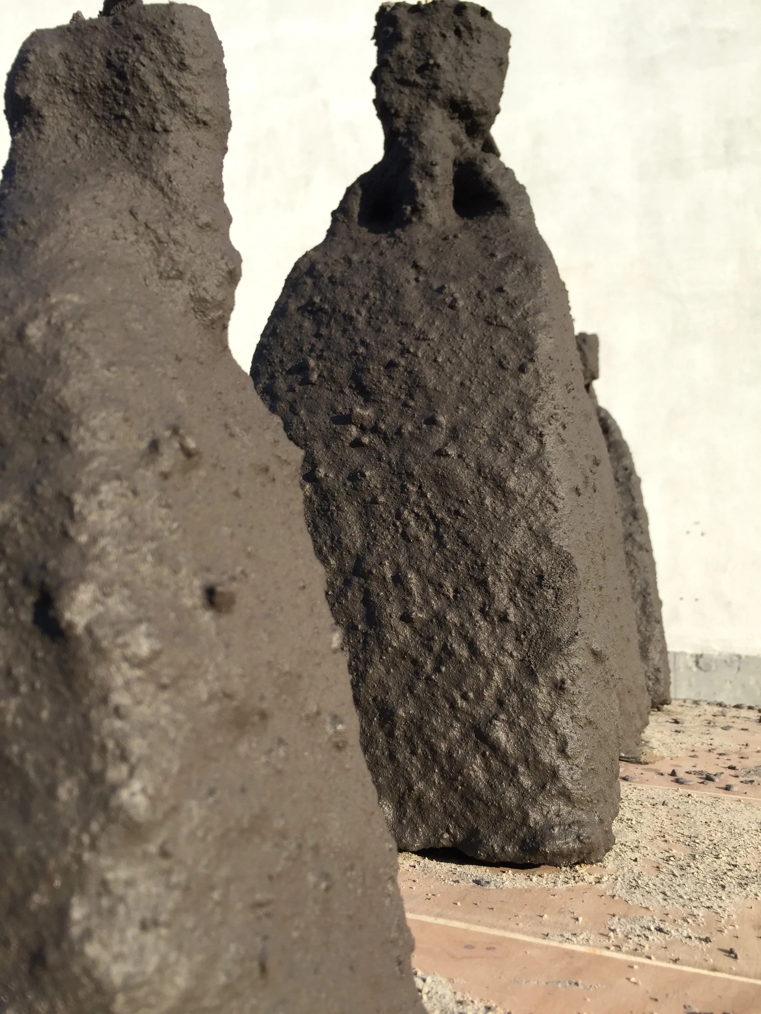 The moulds drying in the rare winter sun...