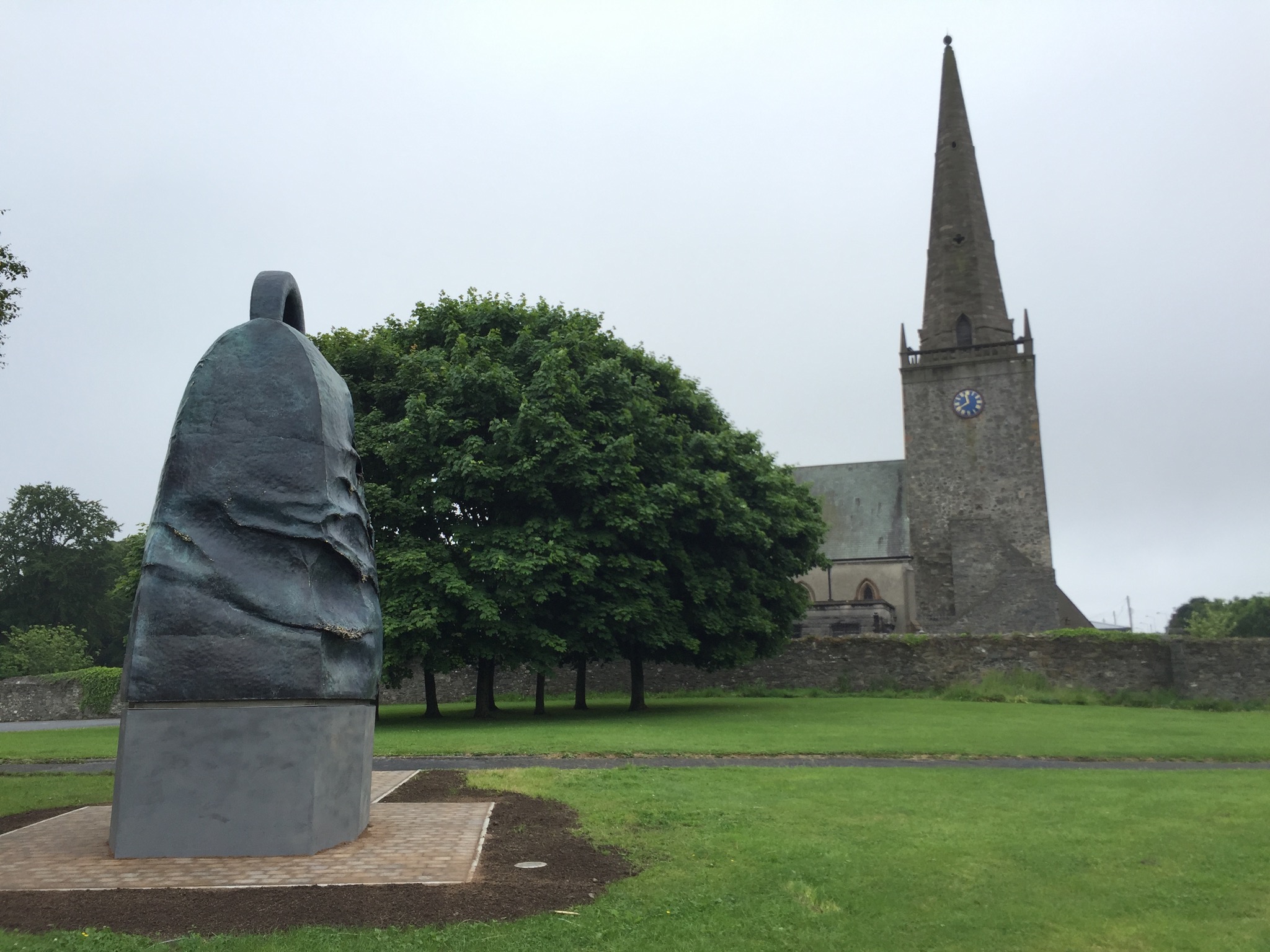 The 17th century spire of Bangor Abbey in the background