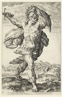  Horatius Cocles, a 1586 engraving by Hendrick Goltzius