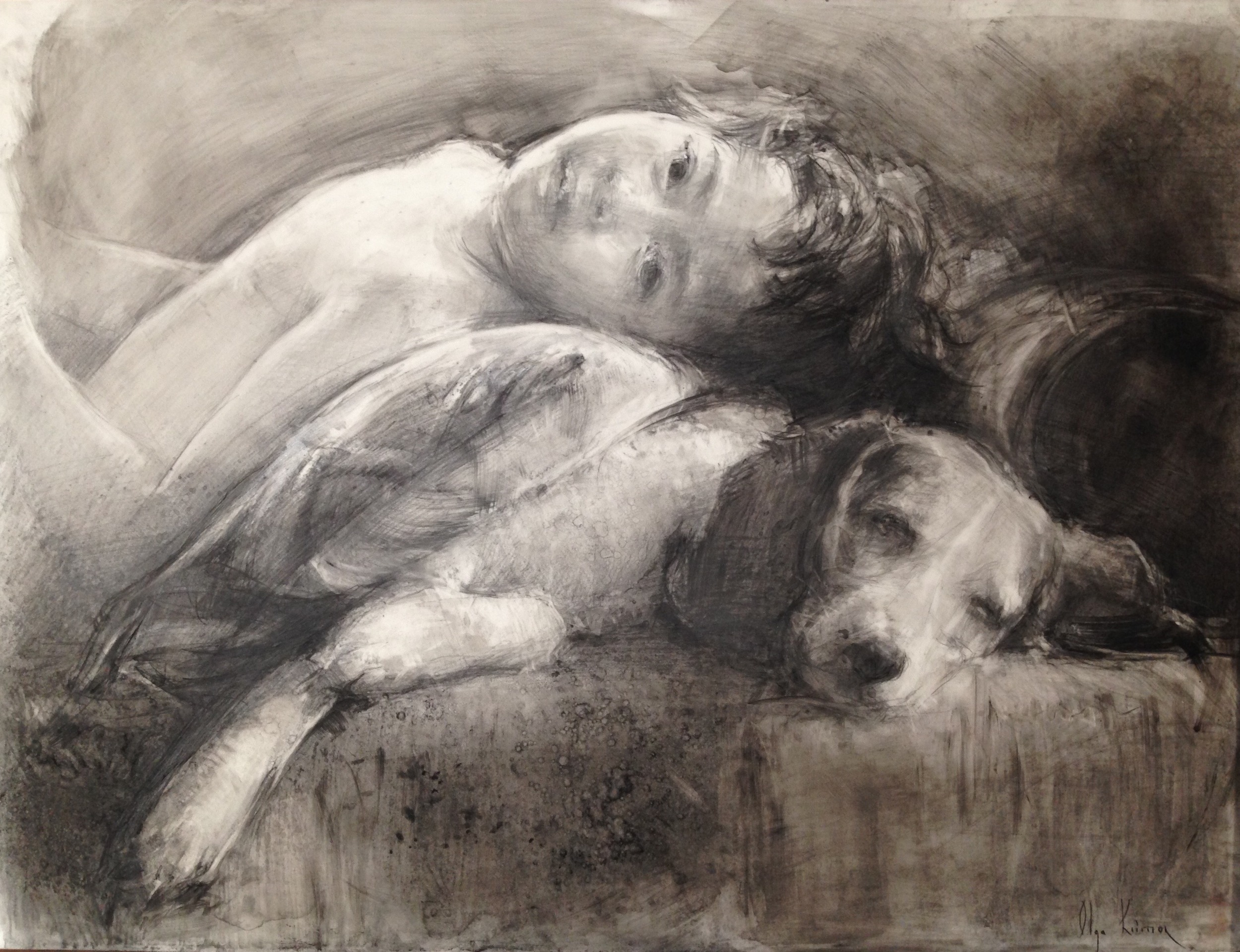 Yin and Yang, 18x24, charcoal and graphite on drafting film
