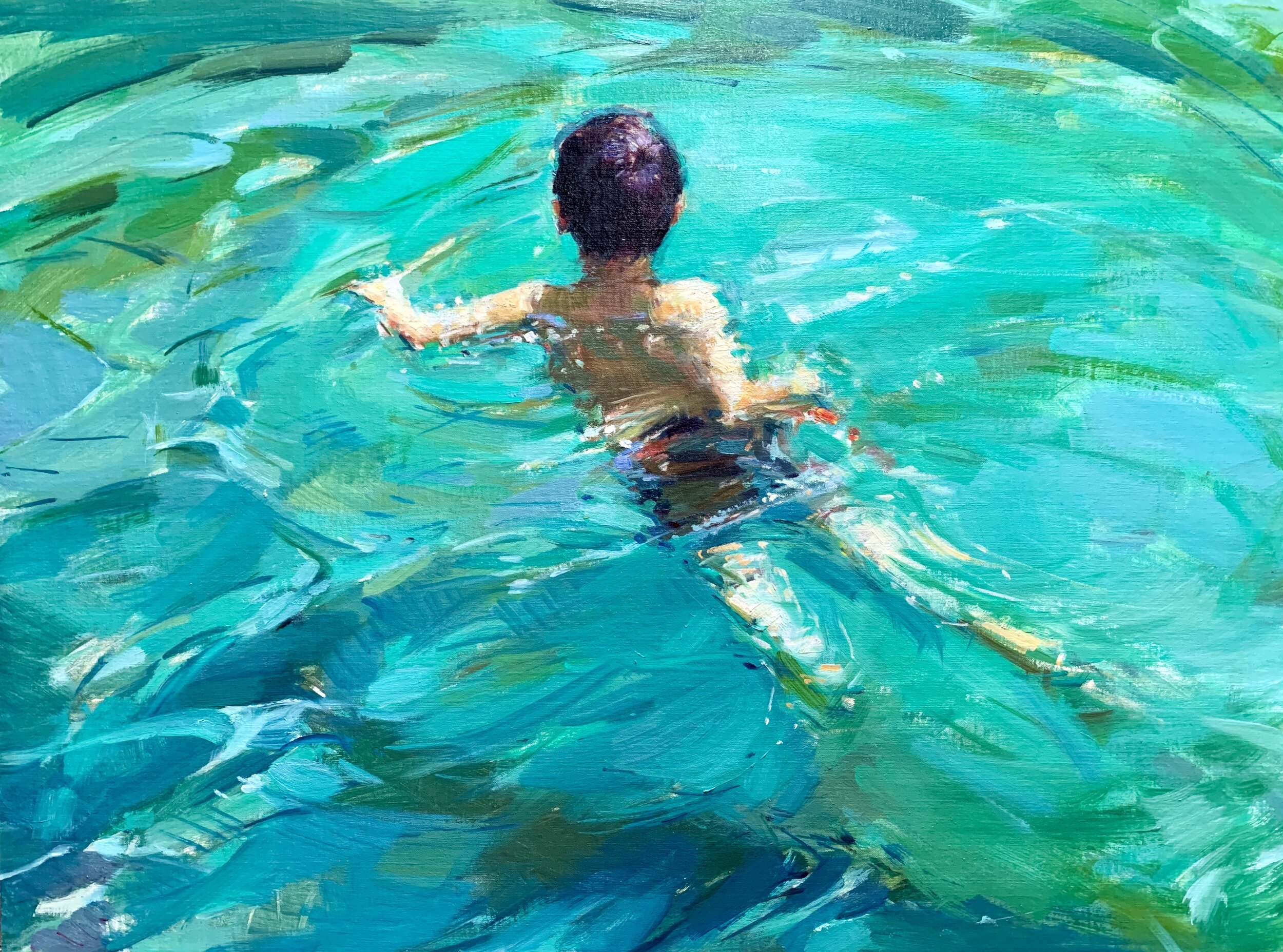 Weightless, oil on Belgian linen, 16x20