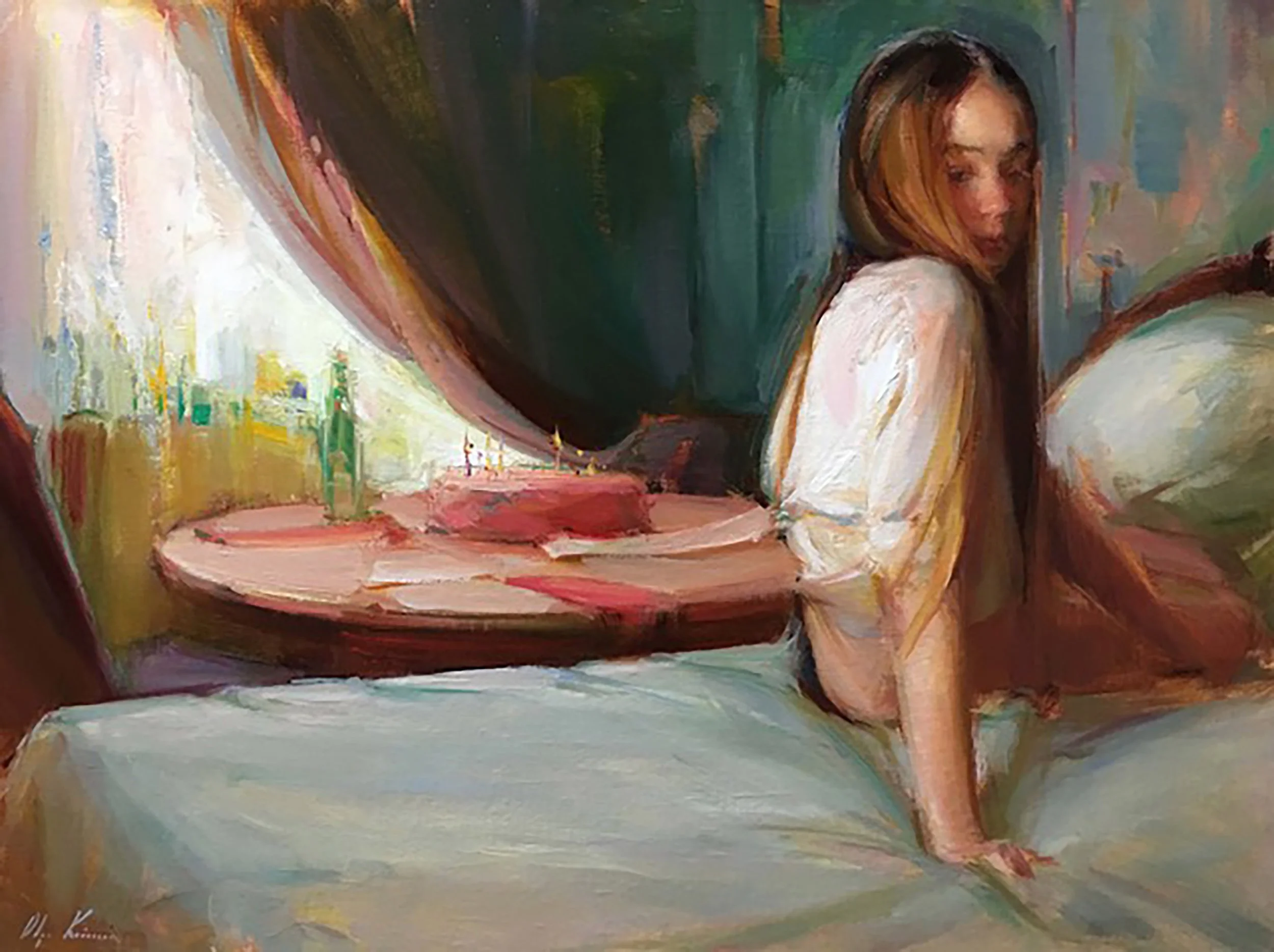 Birthday Cake, 18x24 inches, oil on Belgian linen