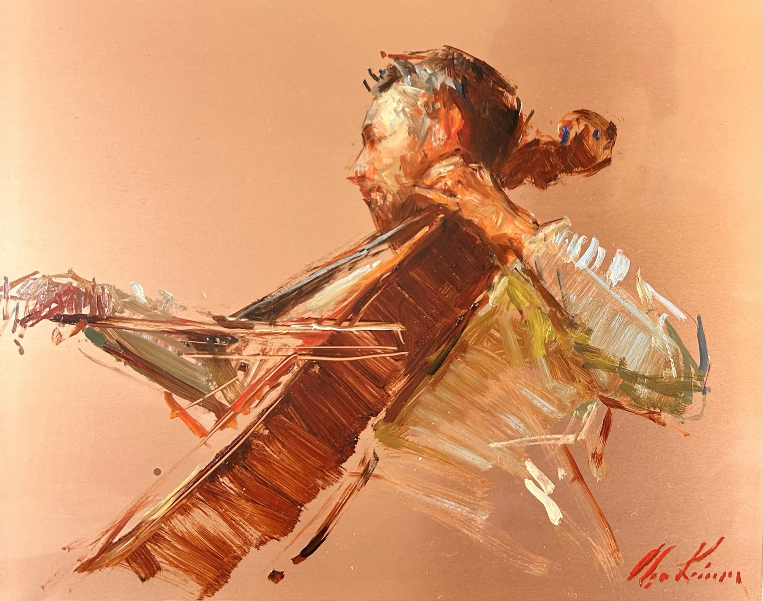 Concerto, oil on copper, 8x10 inches