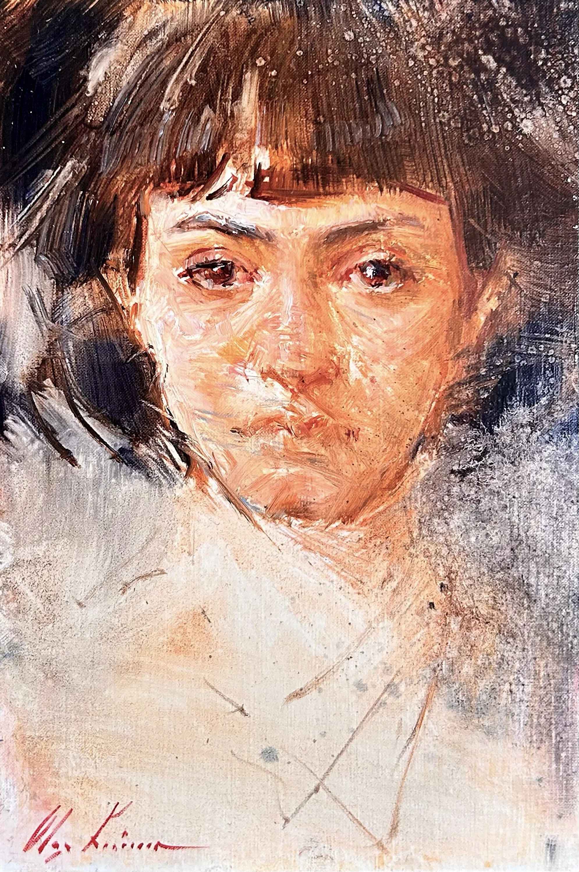 Sous Le Regard, oil on Belgian linen, 8x12 inches